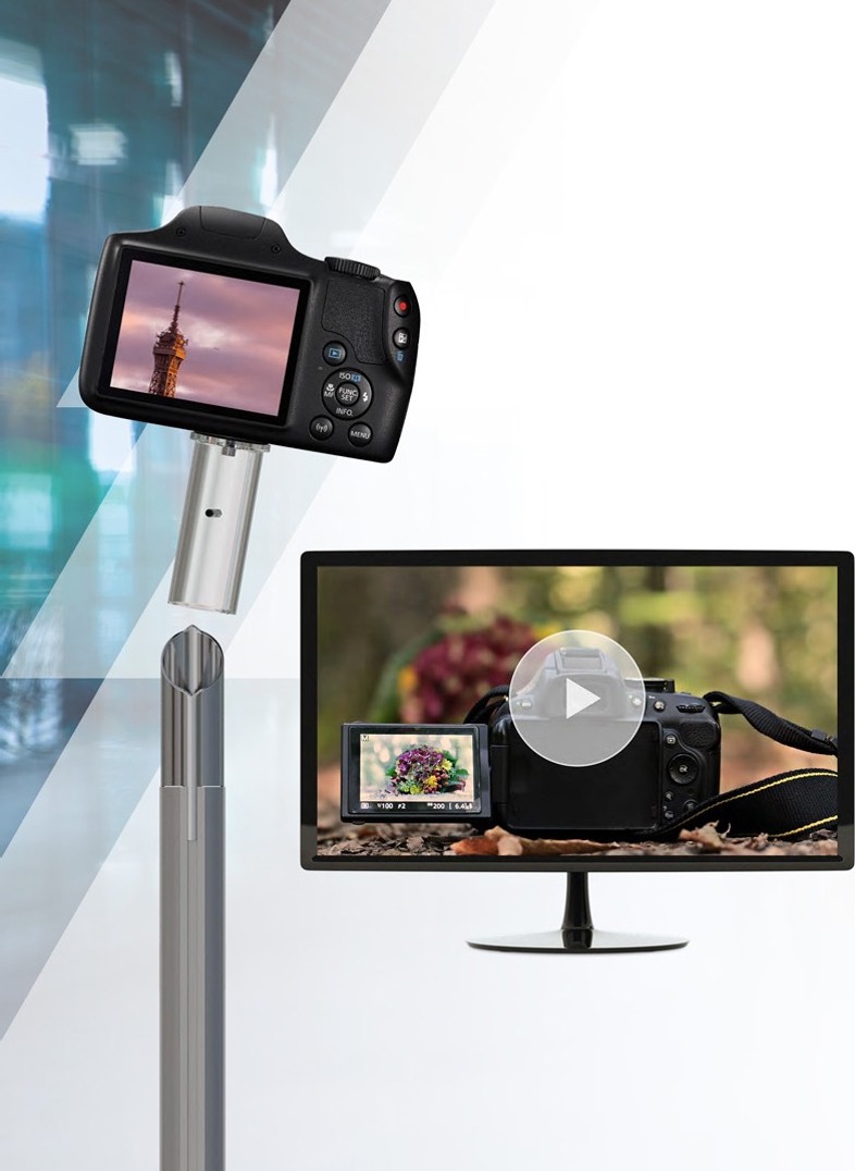 Lift-&-Play-Halterung mit Kamera und Monitor