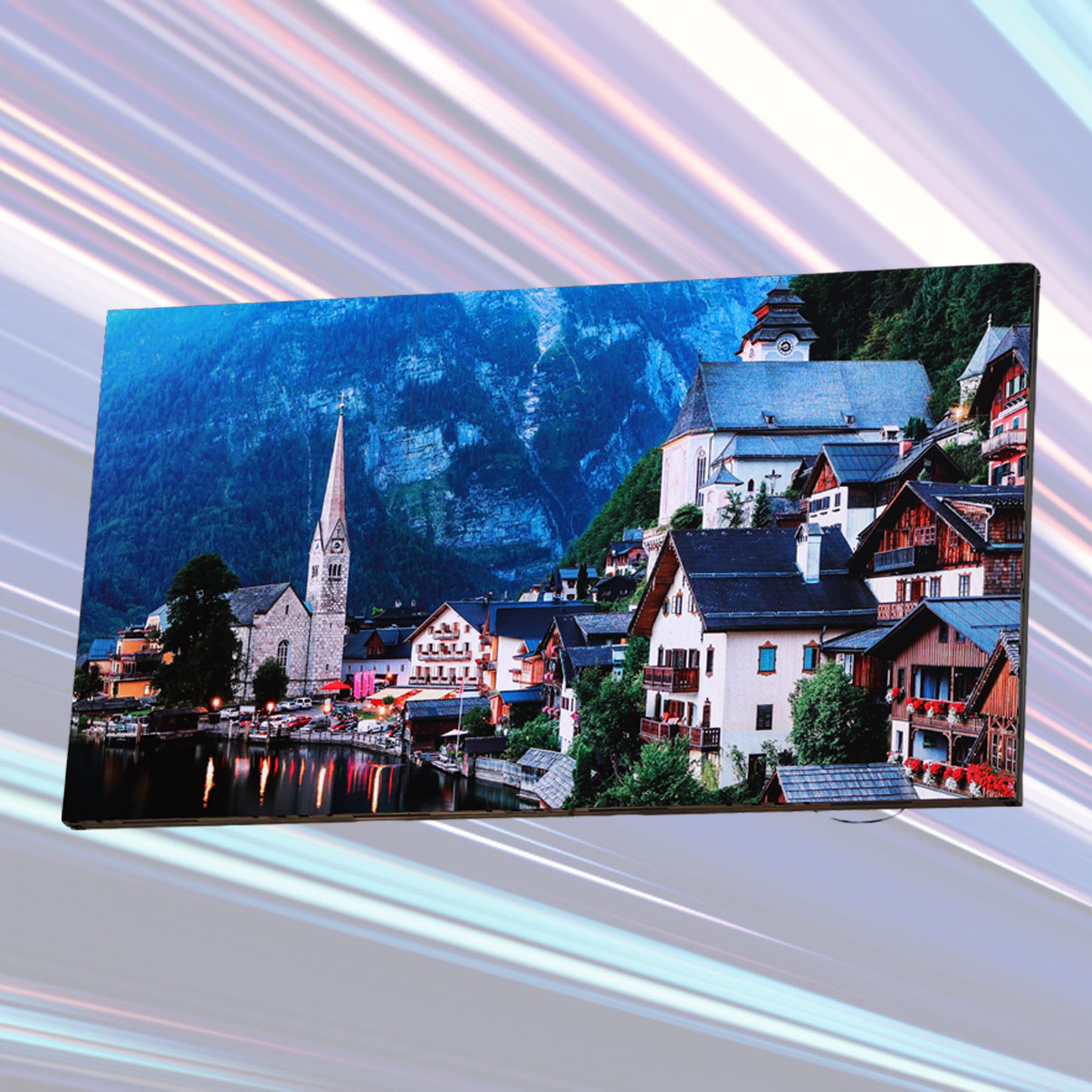 Video Wall aus 3x3 Displays mit Wasserfall-Motiv
